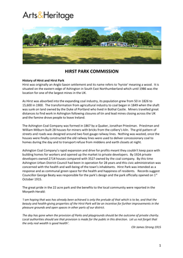 Hirst Park Commission