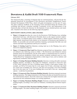 Downtown & Kalihi Draft TOD Framework Plans