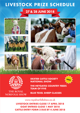 Livestock Prize Schedule 27 & 28 June 2018