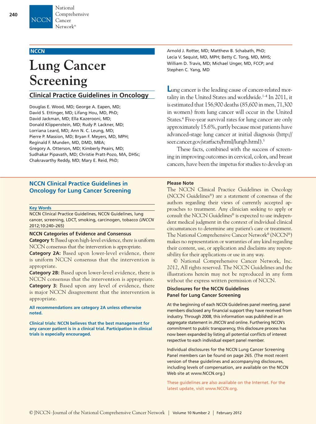 Lung Cancer Screening