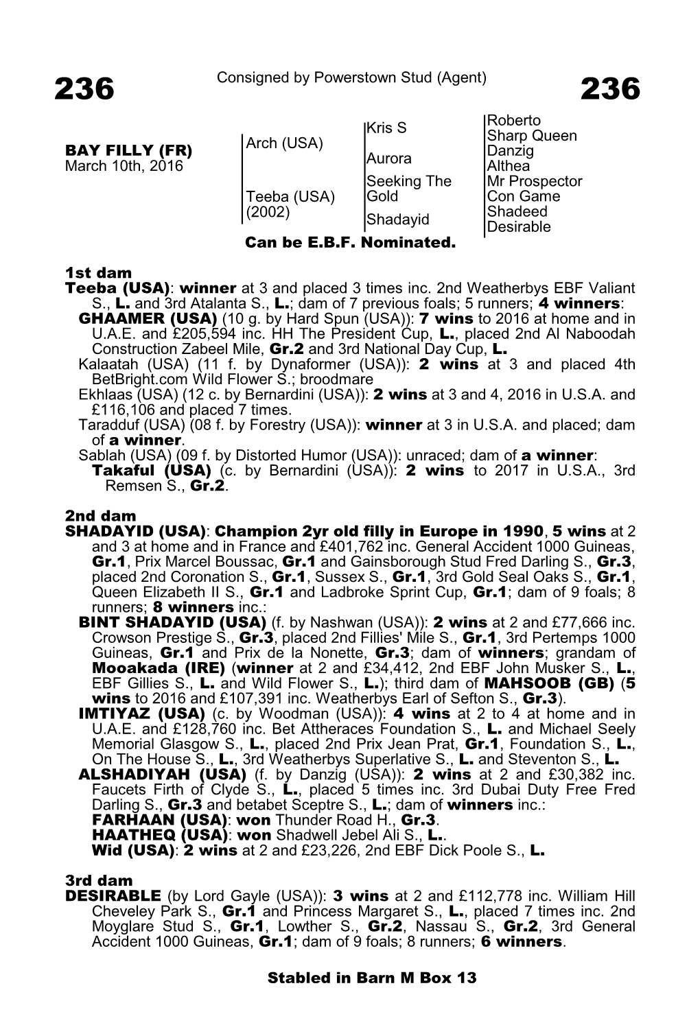 Catalogue Pedigrees GOFFS Orby 17.236.236