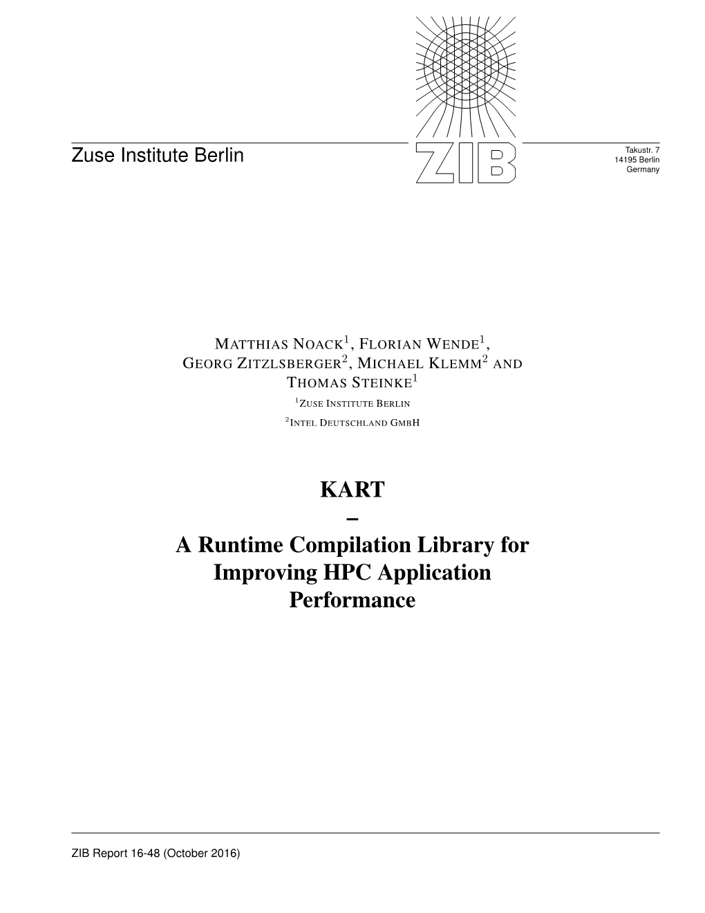 KART – a Runtime Compilation Library for Improving HPC Application Performance