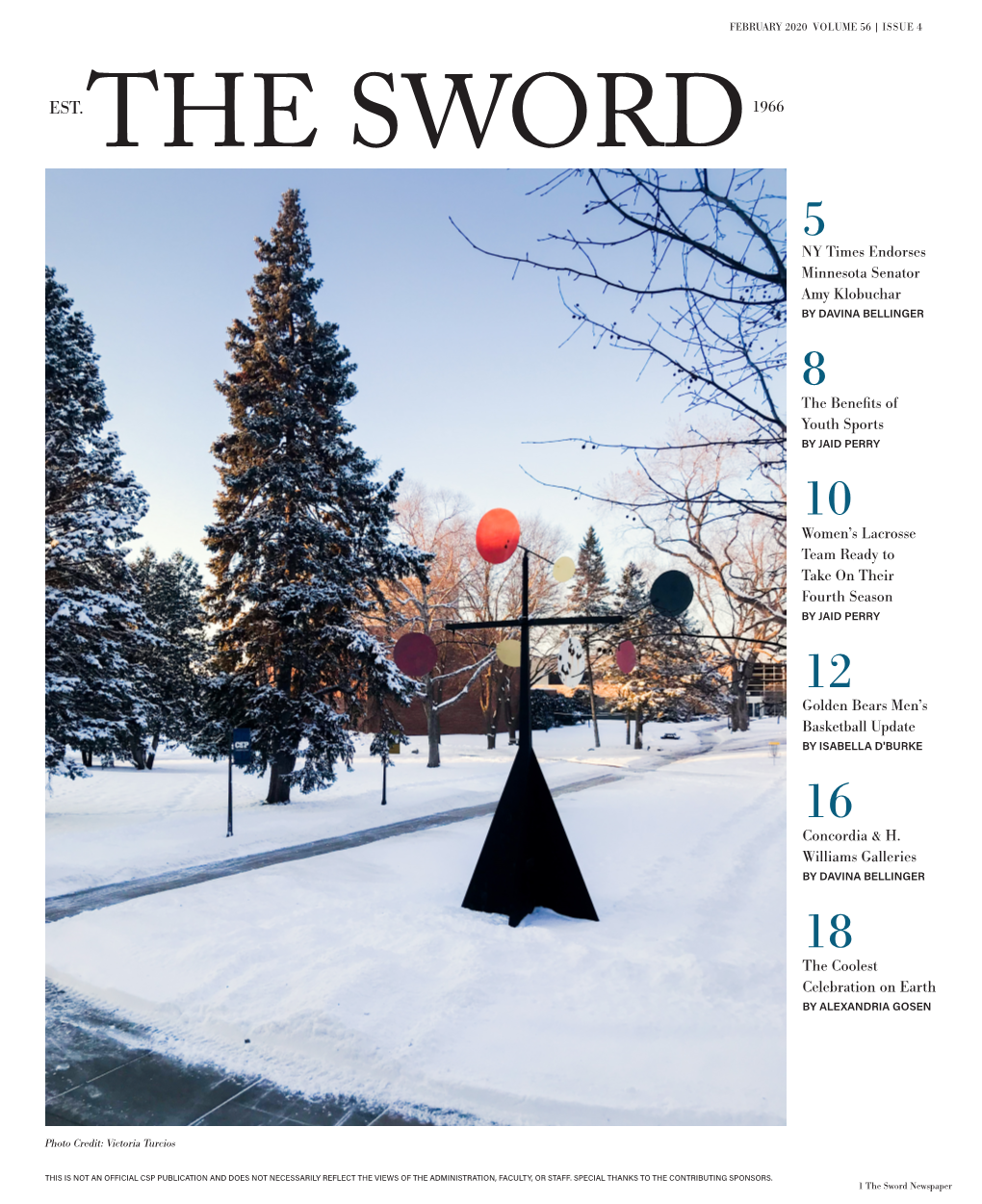 The Sword, February 2020