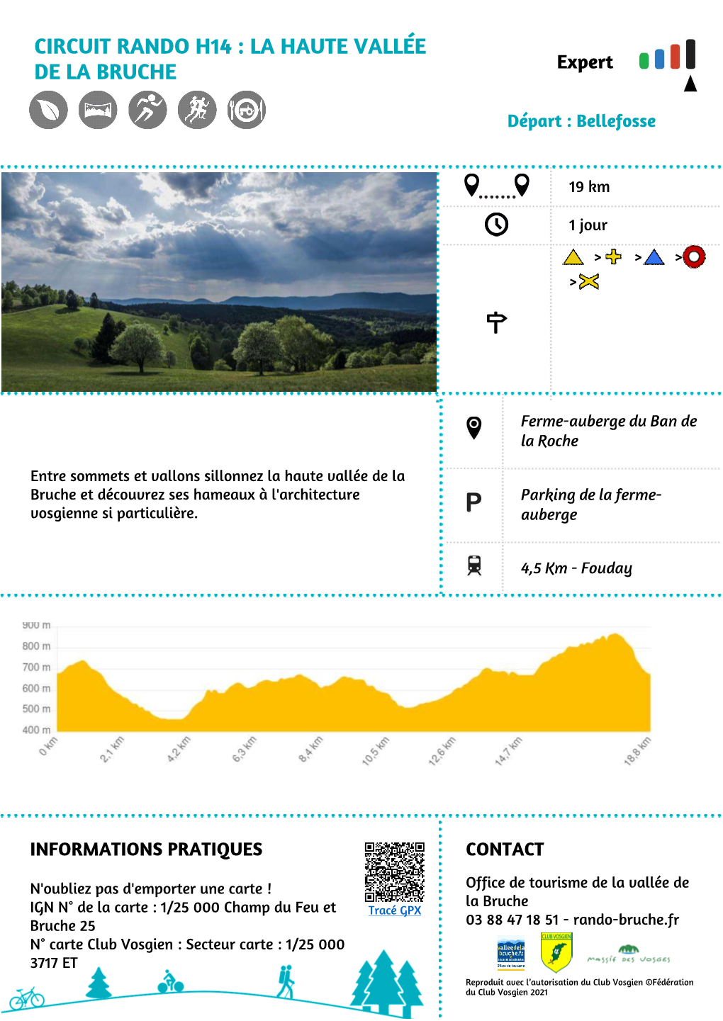 CIRCUIT RANDO H14 : LA HAUTE VALLÉE DE LA BRUCHE Expert