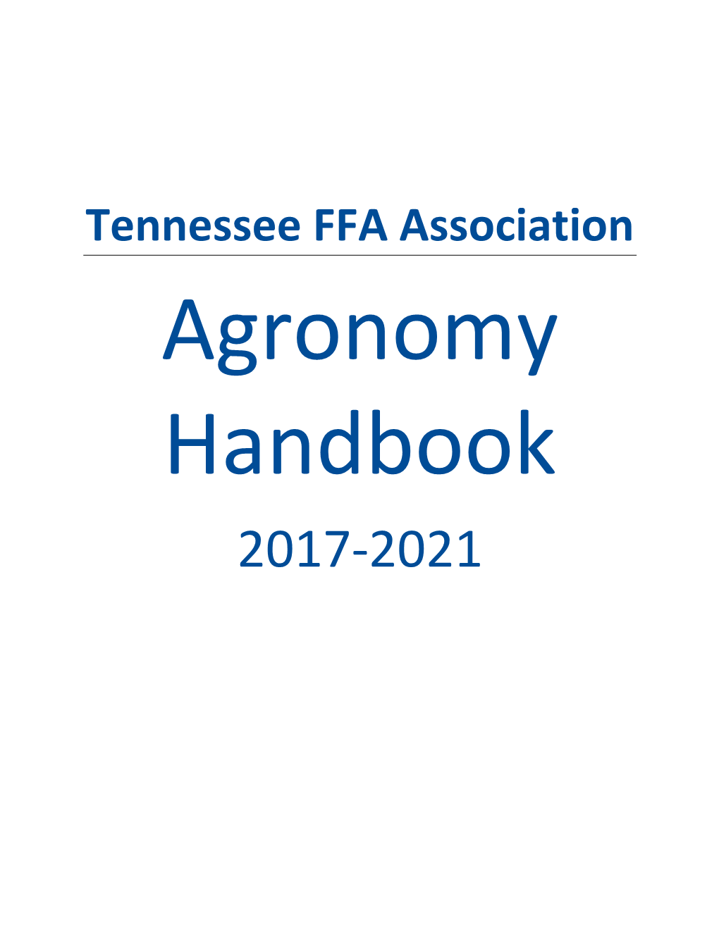 Agronomy Handbook 2017-2021