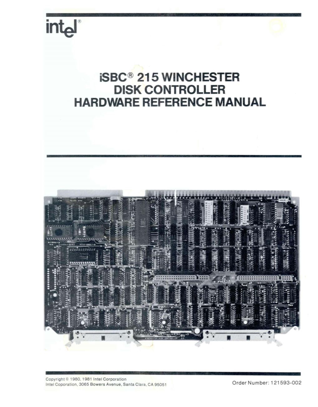 Isbc® 215 WINCHESTER DISK CONTROLLER HARDWARE REFERENCE MANUAL