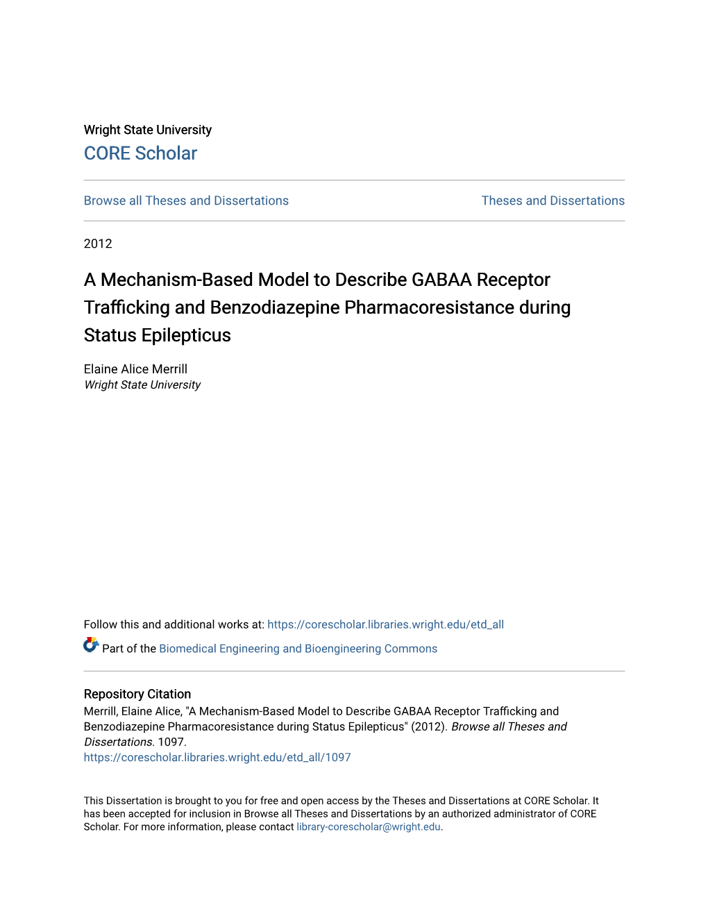 A Mechanism-Based Model to Describe GABAA Receptor Trafficking and Benzodiazepine Pharmacoresistance During Status Epilepticus