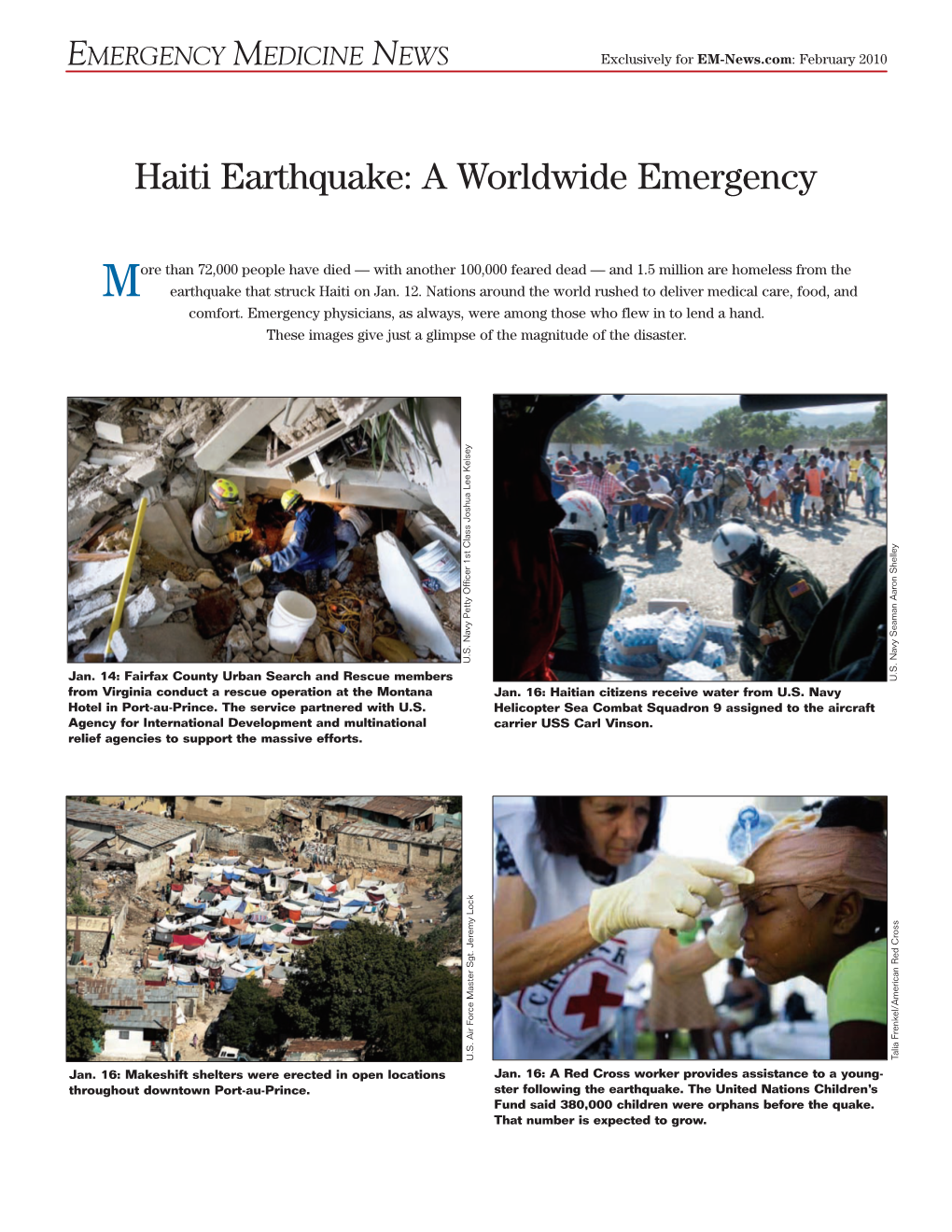 Haiti Earthquake: a Worldwide Emergency