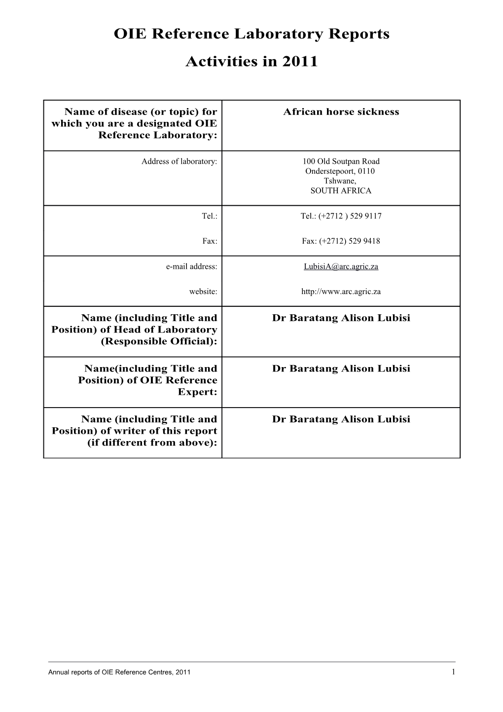 OIE Reference Laboratory Reports s10