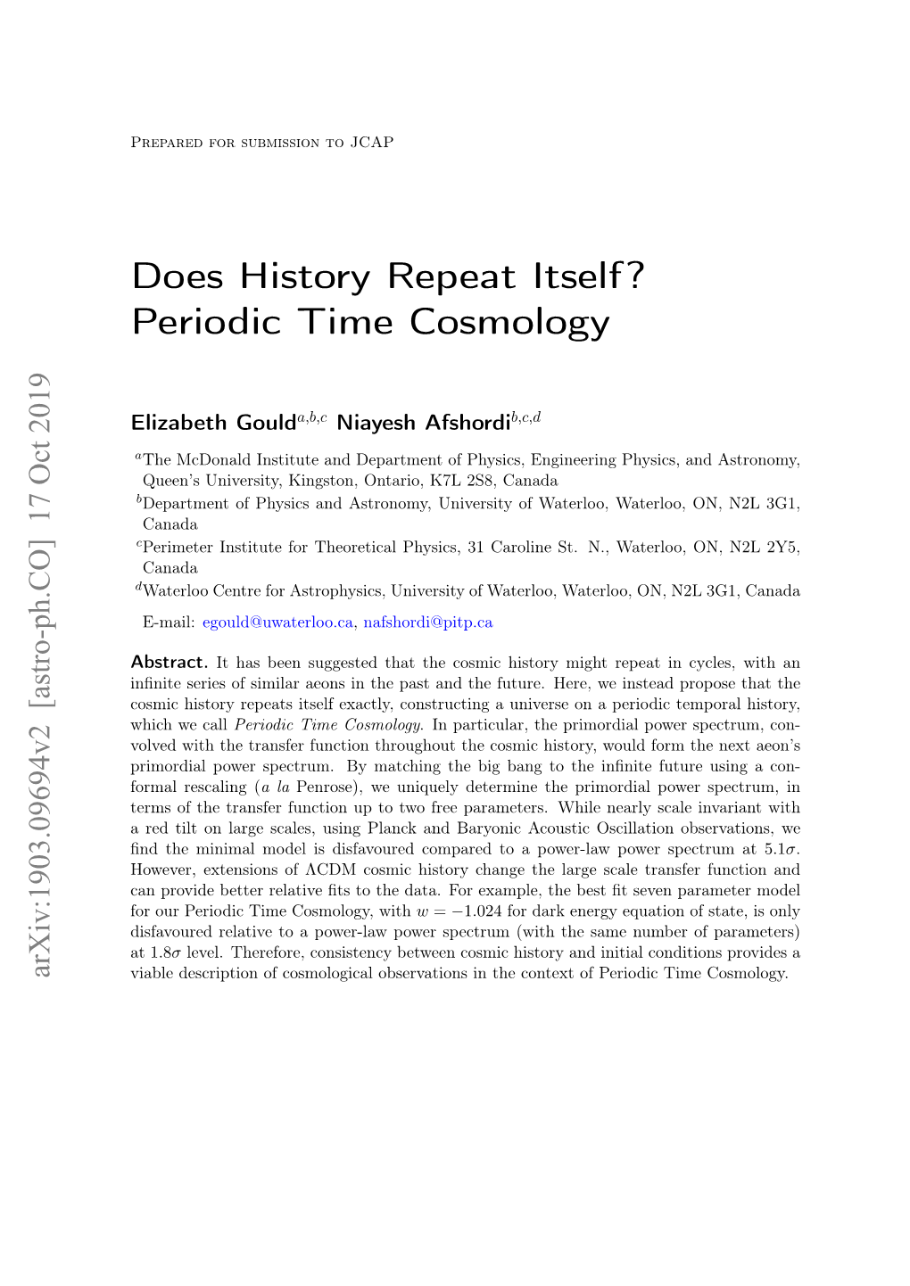 Does History Repeat Itself? Periodic Time Cosmology