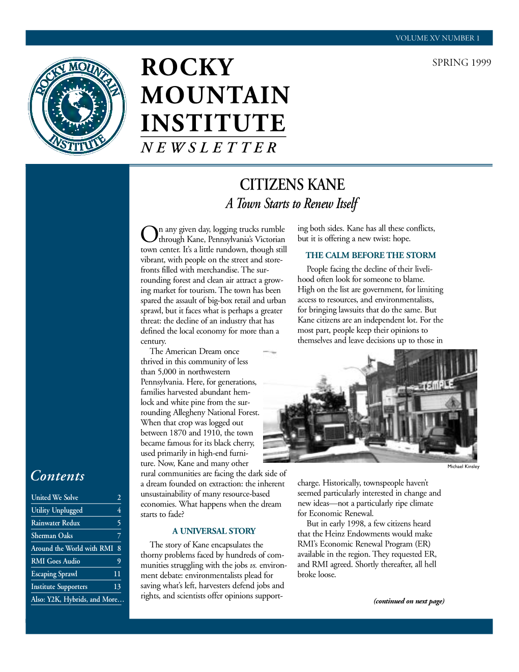 Rocky Mountain Institute Spring 1999 Newsletter