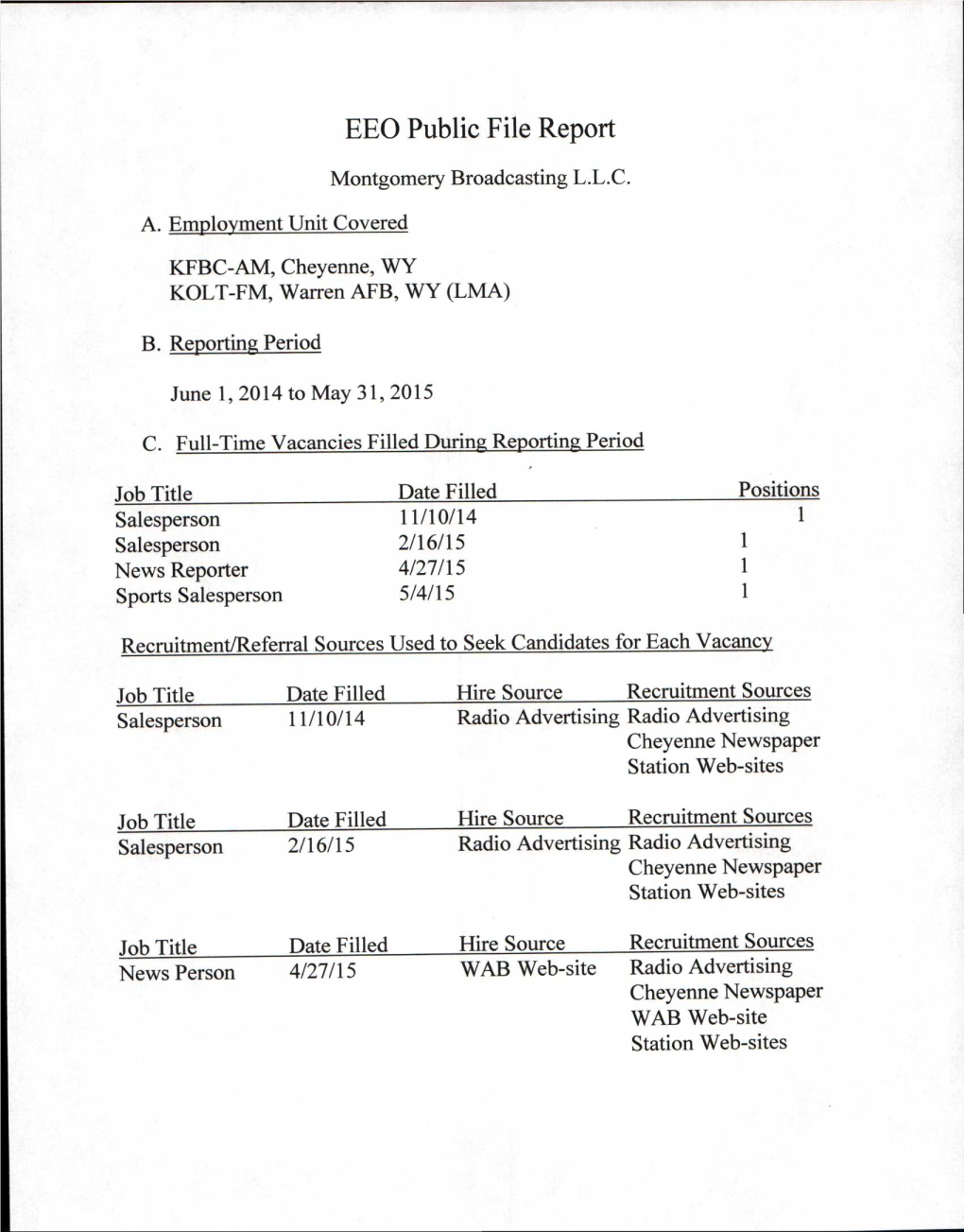 EEO Public File Report