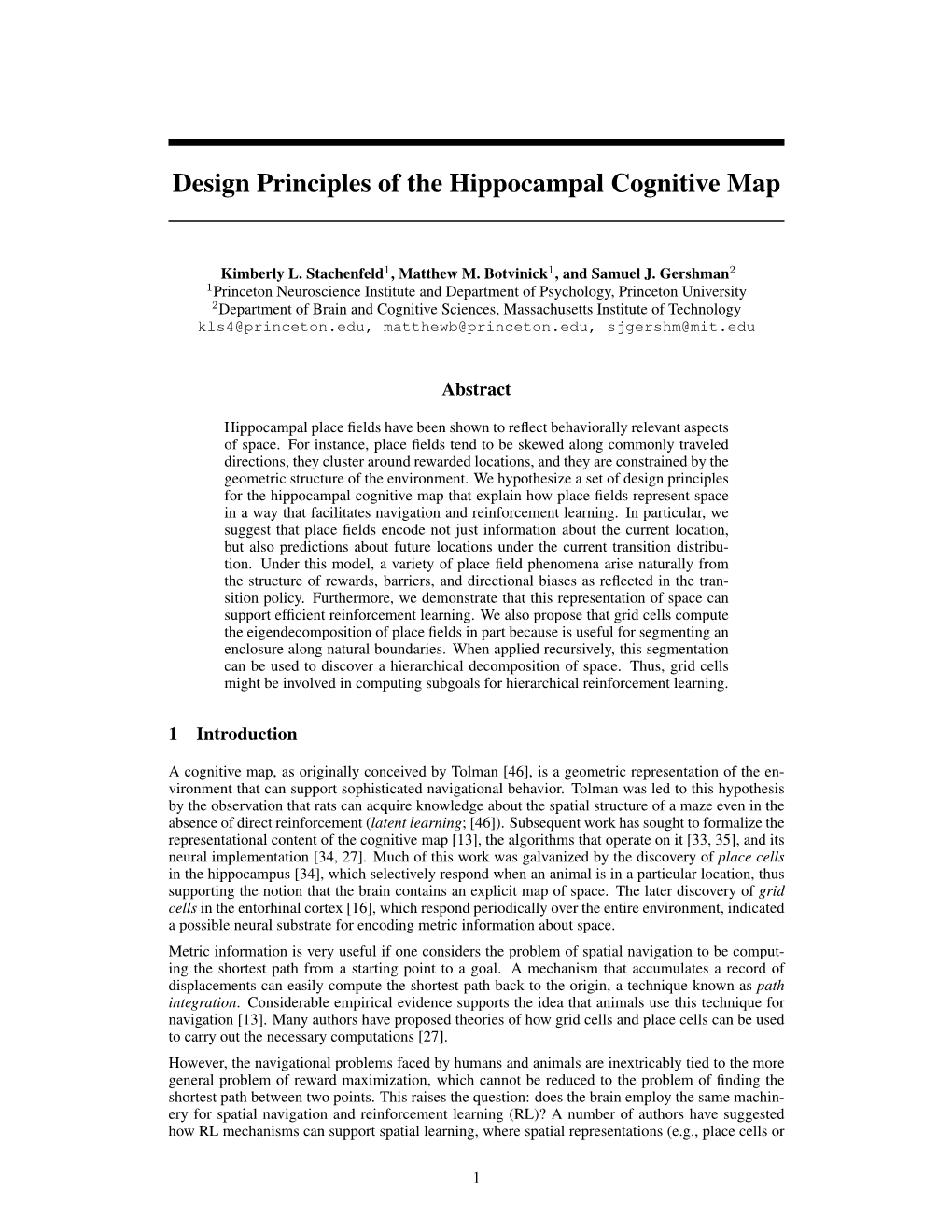 Design Principles of the Hippocampal Cognitive Map
