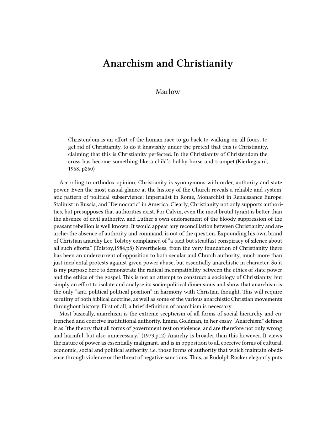 Anarchism and Christianity