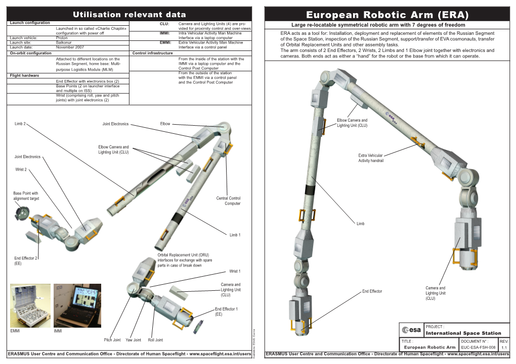 European Robotic Arm (ERA)