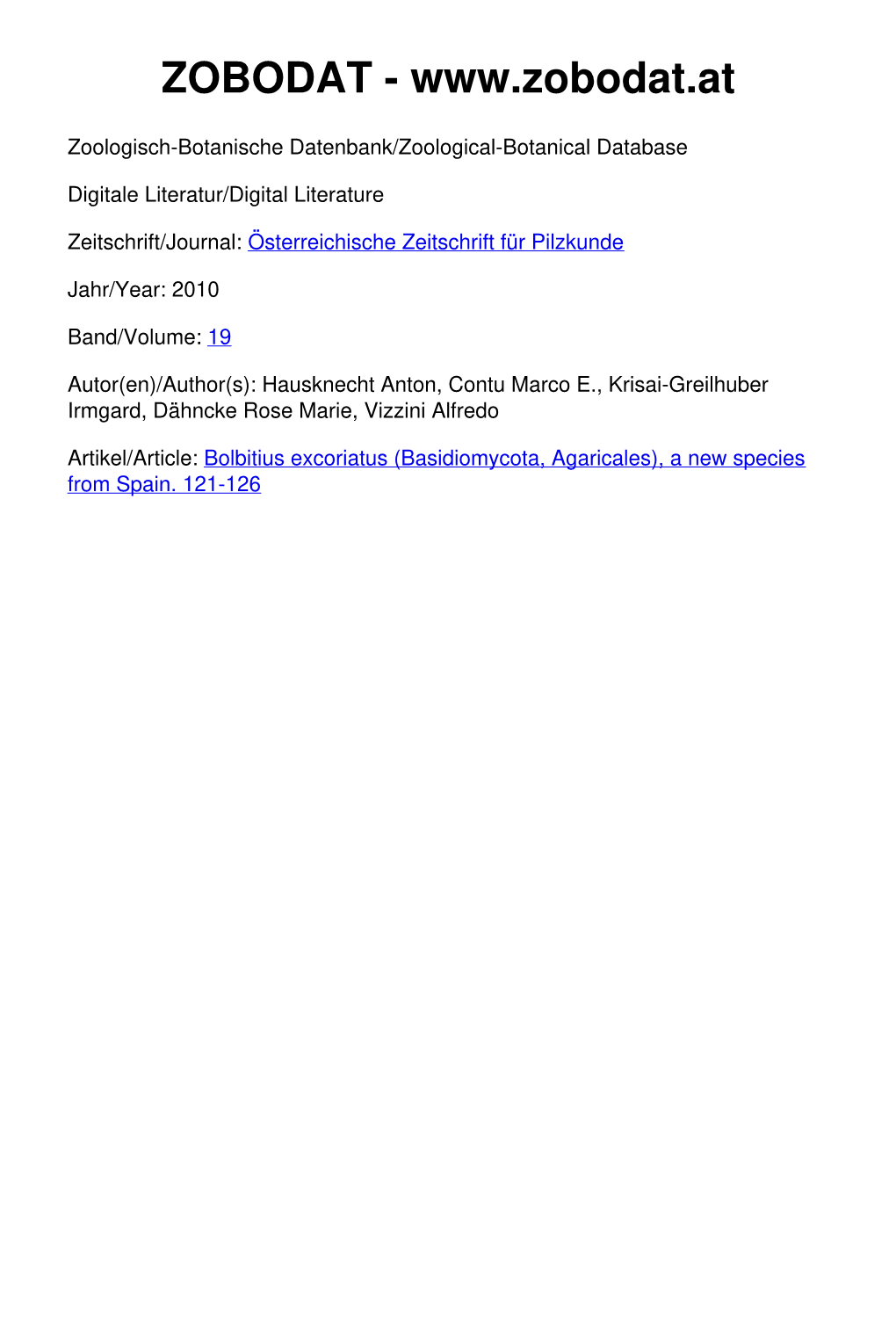 Bolbitius Excoriatus (Basidiomycota, Agaricales), a New Species from Spain