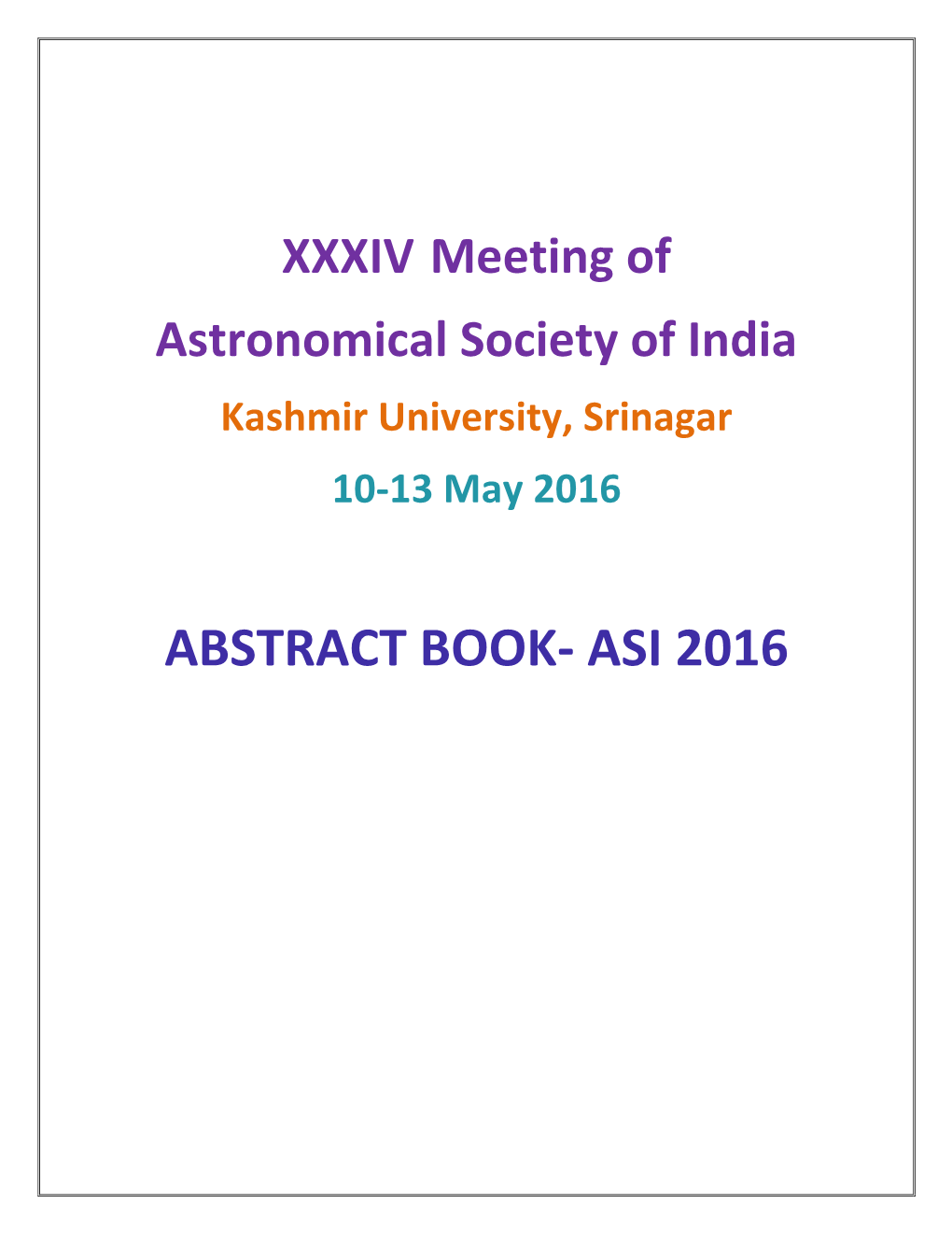 ASI 2016 Abstract Book