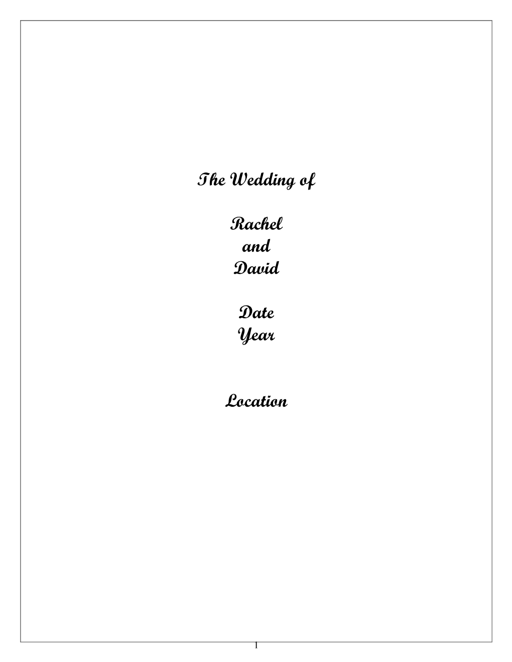 PDF Wedding Booklet
