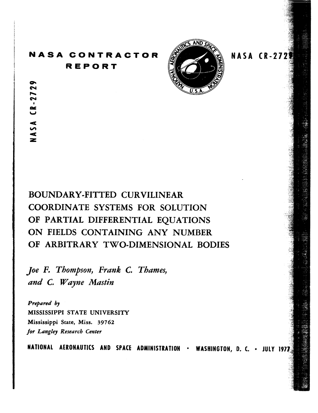 Boundary-Fitted Curvilinear Coordinate Systems for Solution of Partial Differential Equations on Fields Containing Any Number of Arbitrary Two-Dimensional Bodies