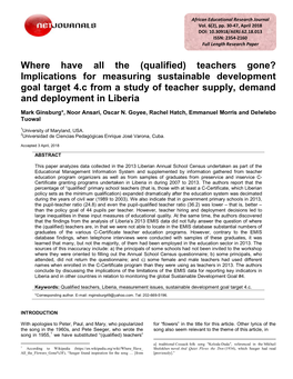 Where Have All the (Qualified) Teachers Gone?