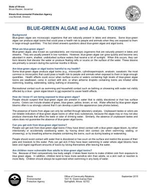 BLUE-GREEN ALGAE and ALGAL TOXINS