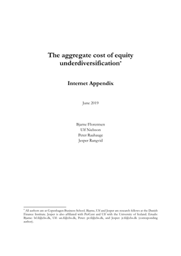The Aggregate Cost of Equity Underdiversification* Internet
