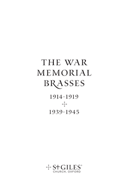 The War Memorial Brasses 1914-1919