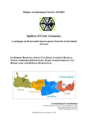 A Contribution to the Knowledge of the Spiders of Crete