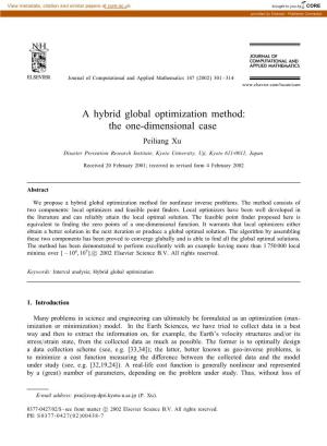 A Hybrid Global Optimization Method: the One-Dimensional Case Peiliang Xu