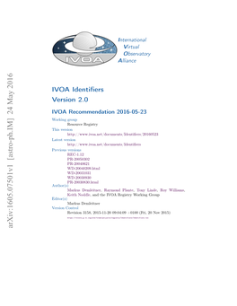 IVOA Identifiers Version