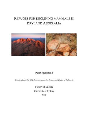 Refuges for Declining Mammals in Dryland Australia