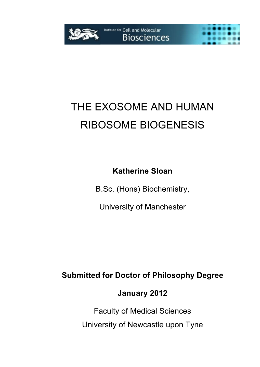 The Exosome and Human Ribosome Biogenesis