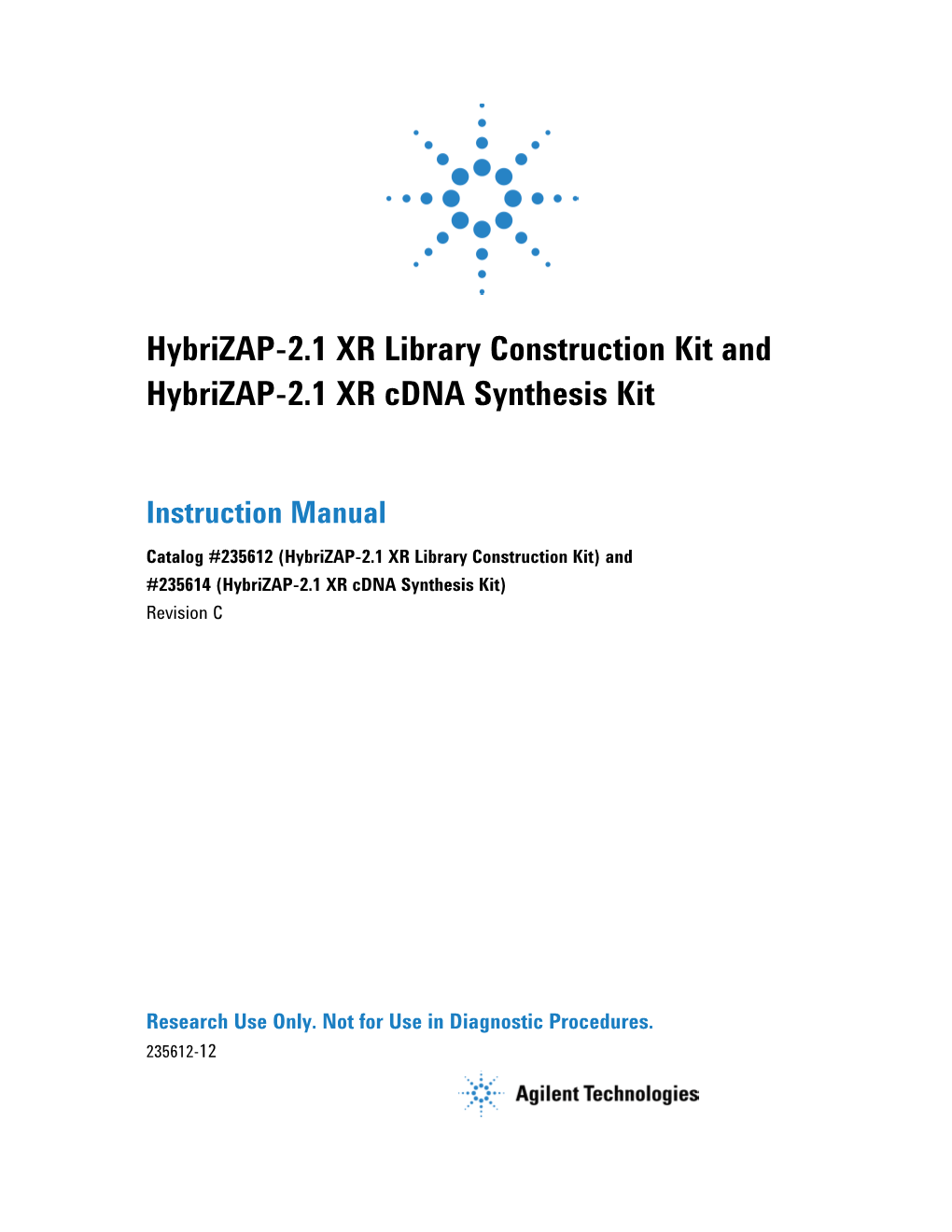 Manual: Hybrizap-2.1 XR Library Construction Kit and Hybrizap-2.1