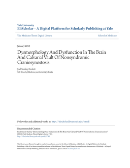 Dysmorphology and Dysfunction in the Brain and Calvarial Vault of Nonsyndromic Craniosynostosis