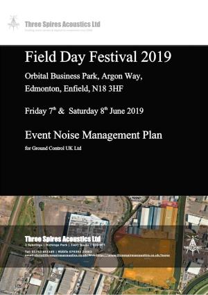 Y Not FESTIVAL 2018 – Noise Management Plan