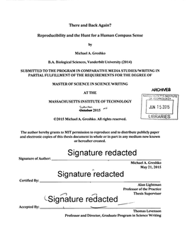 Signature Redacted Signature of Author: Michael A