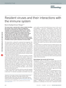 Resident Viruses and Their Interactions with the Immune System