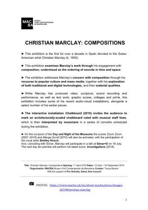 Christian Marclay: Compositions