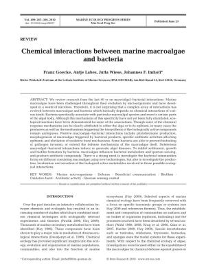 Chemical Interactions Between Marine Macroalgae and Bacteria
