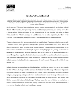 Krishna's Chariot Festival