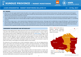 Kunduz Province — Market Monitoring Norwegian Refugee Council