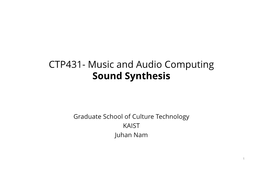 Sound Synthesis