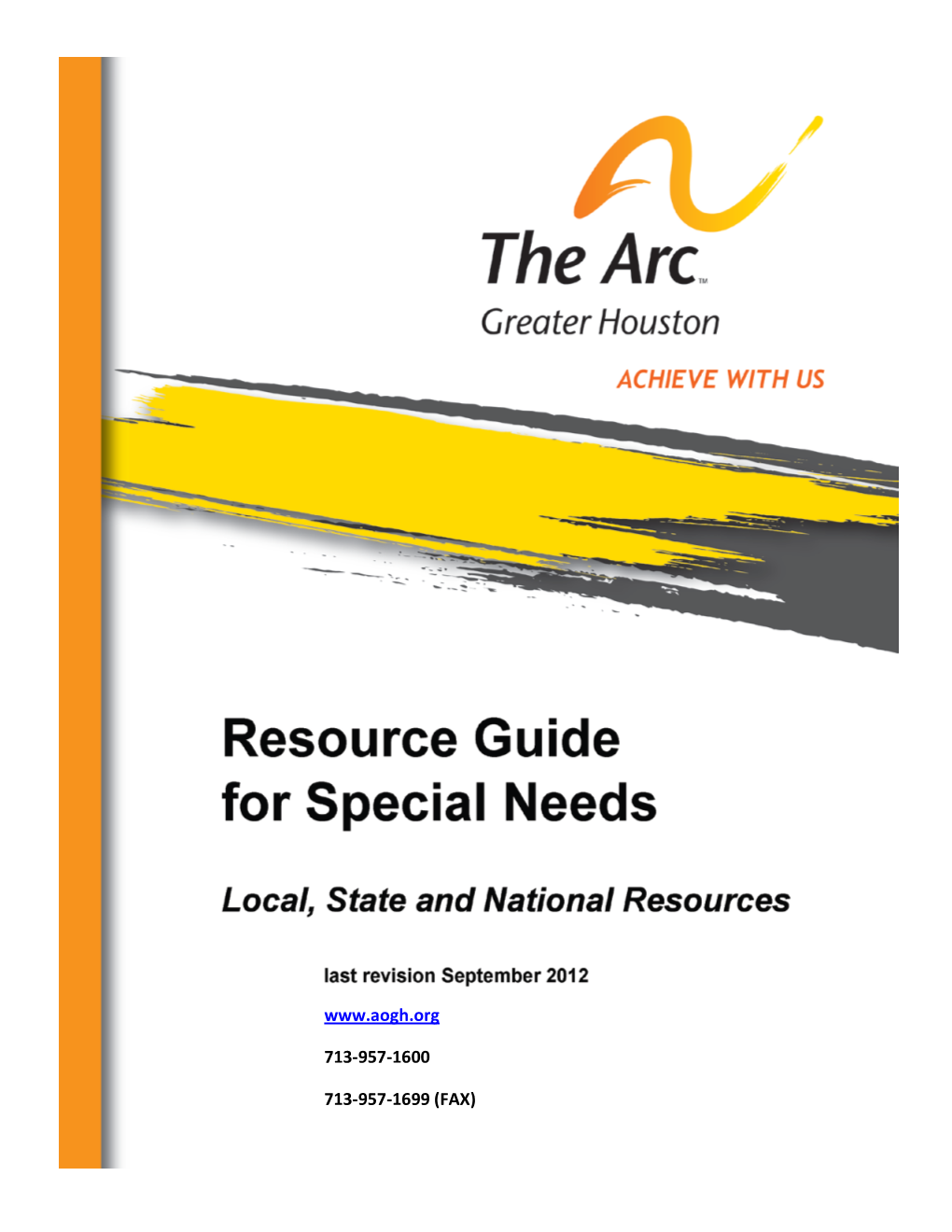 The Arc Greater Houston Resource Guide for Special Needs