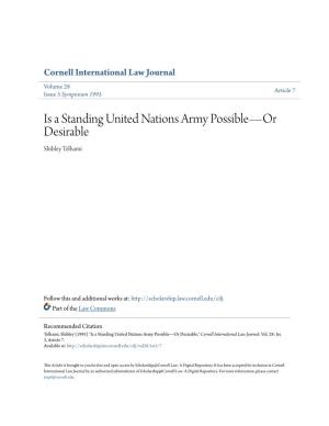 Is a Standing United Nations Army Possible—Or Desirable Shibley Telhami