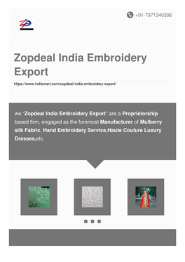 Zopdeal India Embroidery Export