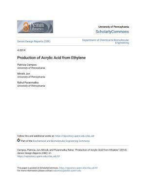 Production of Acrylic Acid from Ethylene