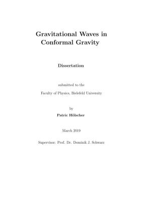 Gravitational Waves in Conformal Gravity