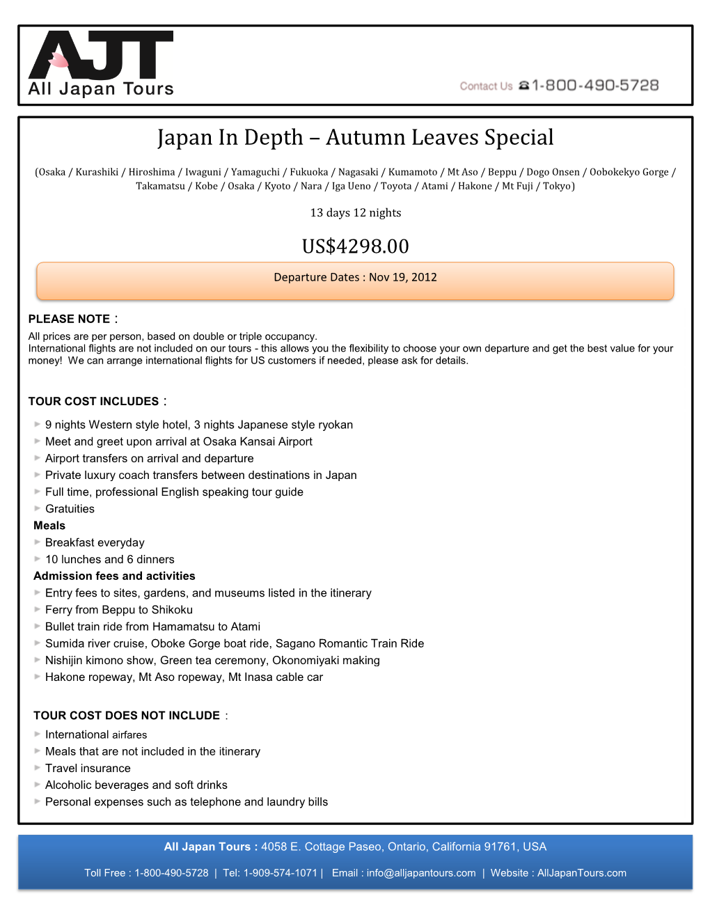 Japan in Depth – Autumn Leaves Special