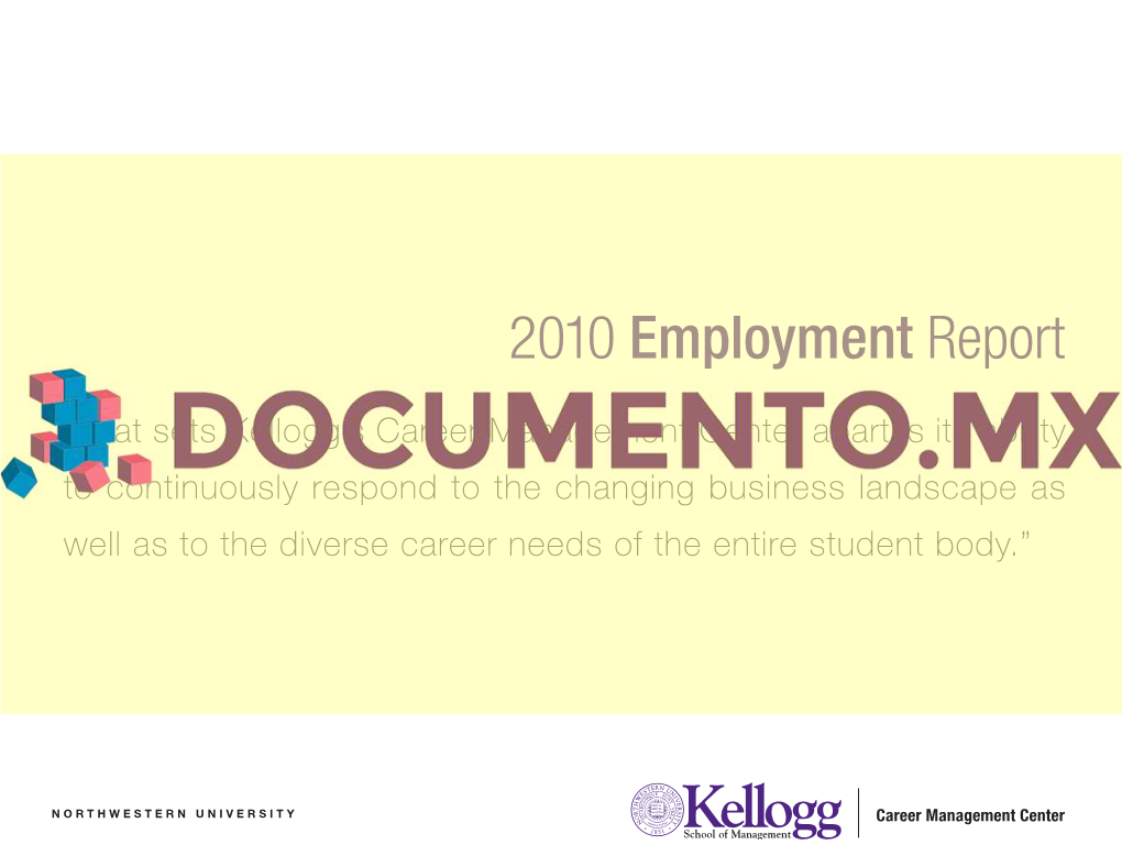 2010 Employment Report