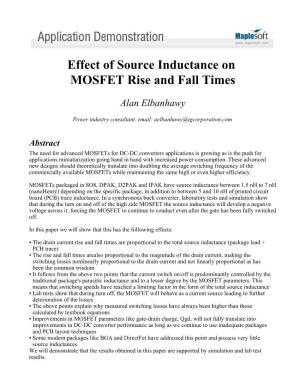 Effect of Source Inductance on MOSFET Rise and Fall Times